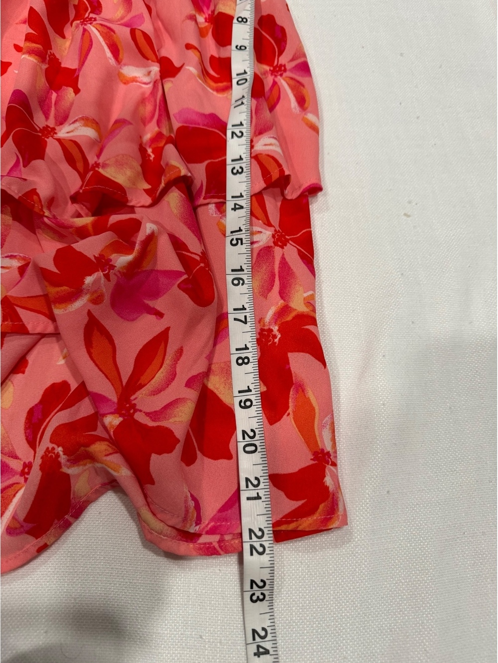 Madden NYC Pink Floral Halter Mini Dress Tiered Ruffle Smocked Medium - Picture 6 of 6
